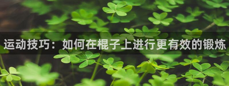 意昂集团官网:运动技巧:如何在棍子上进行更有效的锻炼